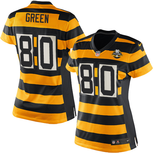 Women's Limited Ladarius Green 80th Anniversary Nike Jersey Gold/Black Alternate - #80 Throwback NFL Pittsburgh Steelers